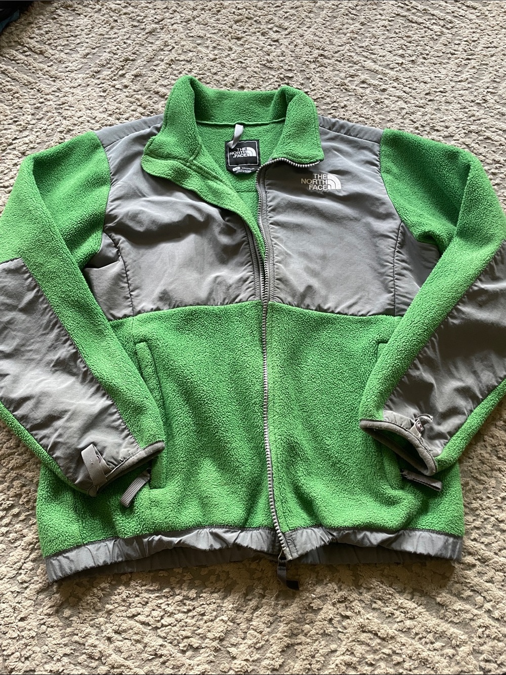 The North Face Kids Green and Gray Full-Zip Fleece Jacket